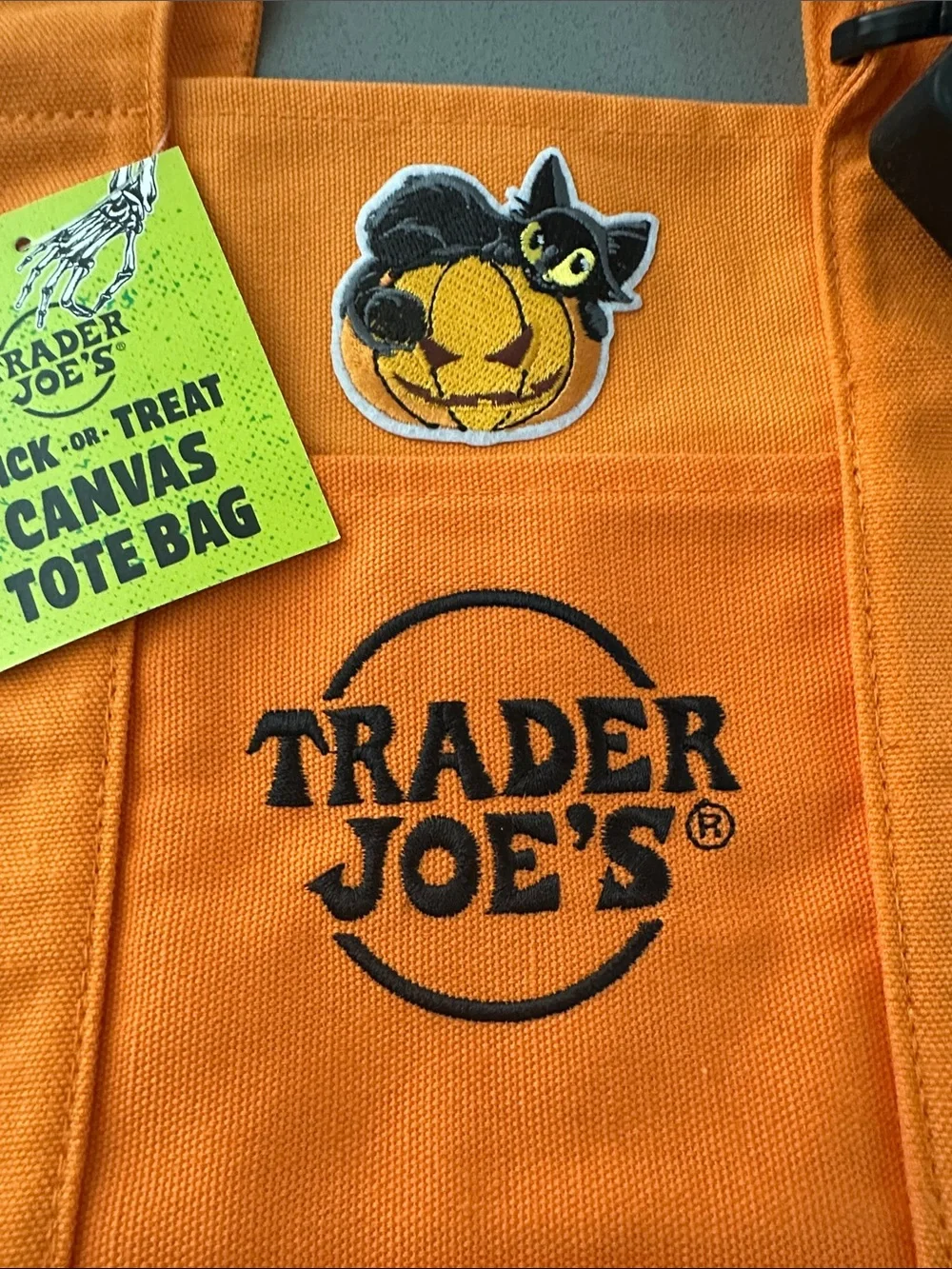 Trader Joe's Kids Orange Halloween Canvas Tote